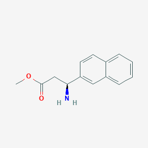 molecular formula C14H15NO2 B13229900 Methyl (3S)-3-amino-3-(naphthalen-2-yl)propanoate 