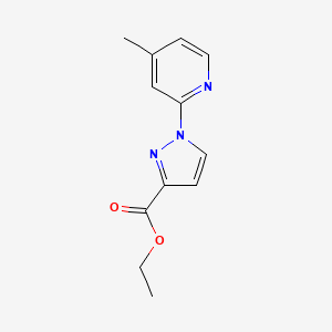 molecular formula C12H13N3O2 B13229994 Ethyl 1-(4-methylpyridin-2-yl)-1H-pyrazole-3-carboxylate 