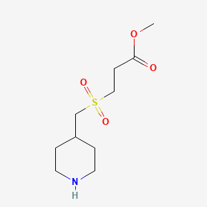 molecular formula C10H19NO4S B13230069 Methyl 3-[(piperidin-4-yl)methanesulfonyl]propanoate 