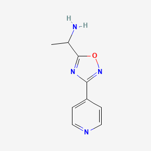 molecular formula C9H10N4O B1323032 1-(3-(吡啶-4-基)-1,2,4-噁二唑-5-基)乙胺 CAS No. 915924-45-7