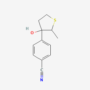 4-(3-Hydroxy-2-methylthiolan-3-yl)benzonitrile