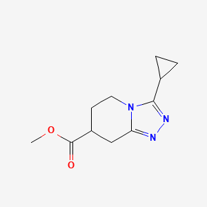 Methyl 3-cyclopropyl-5H,6H,7H,8H-[1,2,4]triazolo[4,3-a]pyridine-7-carboxylate