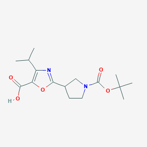 2-{1-[(Tert-butoxy)carbonyl]pyrrolidin-3-yl}-4-(propan-2-yl)-1,3-oxazole-5-carboxylic acid