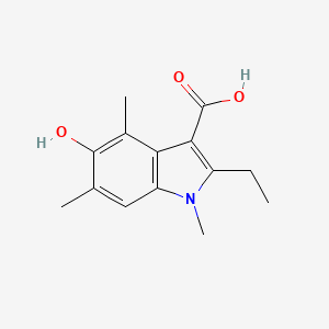 2-Ethyl-5-hydroxy-1,4,6-trimethyl-1H-indole-3-carboxylic acid