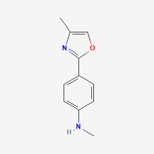 molecular formula C11H12N2O B13230827 N-Methyl-4-(4-methyl-1,3-oxazol-2-YL)aniline 