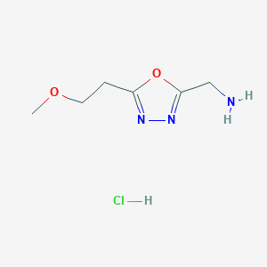 molecular formula C6H12ClN3O2 B13230852 [5-(2-Methoxyethyl)-1,3,4-oxadiazol-2-yl]methanamine;hydrochloride CAS No. 1955540-54-1