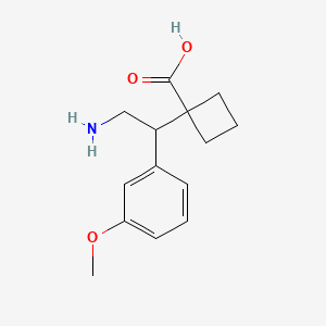 molecular formula C14H19NO3 B13230901 1-[2-Amino-1-(3-methoxyphenyl)ethyl]cyclobutane-1-carboxylic acid 