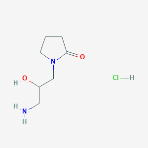 molecular formula C7H15ClN2O2 B13230905 1-(3-Amino-2-hydroxypropyl)pyrrolidin-2-one hydrochloride 