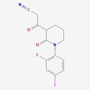 molecular formula C14H12FIN2O2 B13230906 3-[1-(2-Fluoro-4-iodophenyl)-2-oxopiperidin-3-yl]-3-oxopropanenitrile 