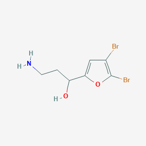 molecular formula C7H9Br2NO2 B13230917 3-Amino-1-(4,5-dibromofuran-2-yl)propan-1-ol 