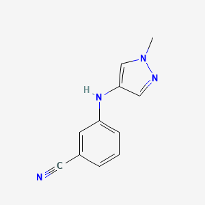 molecular formula C11H10N4 B13230971 3-[(1-Methyl-1H-pyrazol-4-yl)amino]benzonitrile 