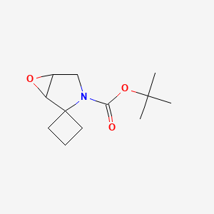 molecular formula C12H19NO3 B13230982 tert-Butyl 6-oxa-3-azaspiro[bicyclo[3.1.0]hexane-2,1'-cyclobutane]-3-carboxylate 