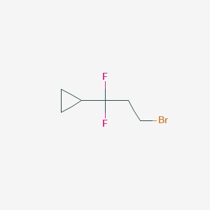 molecular formula C6H9BrF2 B13231196 (3-Bromo-1,1-difluoropropyl)cyclopropane 