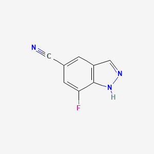 molecular formula C8H4FN3 B1323120 7-Fluoro-1H-indazole-5-carbonitrile CAS No. 633327-24-9