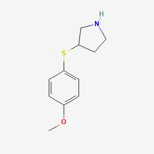 molecular formula C11H15NOS B13231265 3-[(4-Methoxyphenyl)sulfanyl]pyrrolidine 