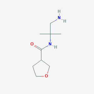 molecular formula C9H18N2O2 B13231266 N-(1-amino-2-methylpropan-2-yl)oxolane-3-carboxamide 