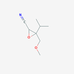 molecular formula C8H13NO2 B13231289 3-(Methoxymethyl)-3-(propan-2-yl)oxirane-2-carbonitrile 