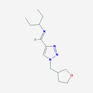 molecular formula C13H22N4O B13231301 (Z)-({1-[(oxolan-3-yl)methyl]-1H-1,2,3-triazol-4-yl}methylidene)(pentan-3-yl)amine 