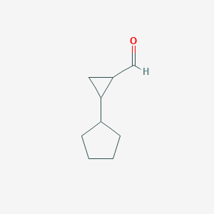 molecular formula C9H14O B13231307 2-Cyclopentylcyclopropane-1-carbaldehyde 