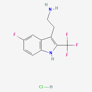 2-[5-Fluoro-2-(trifluoromethyl)-1H-indol-3-yl]ethan-1-amine hydrochloride