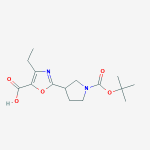 2-{1-[(Tert-butoxy)carbonyl]pyrrolidin-3-yl}-4-ethyl-1,3-oxazole-5-carboxylic acid