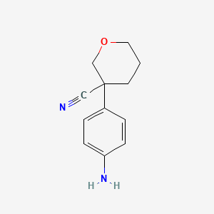 3-(4-Aminophenyl)oxane-3-carbonitrile