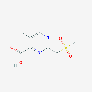 molecular formula C8H10N2O4S B13231485 2-(Methanesulfonylmethyl)-5-methylpyrimidine-4-carboxylic acid 