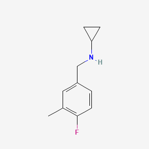 molecular formula C11H14FN B13231519 N-[(4-fluoro-3-methylphenyl)methyl]cyclopropanamine 