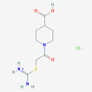 [Amino({[2-(4-carboxypiperidin-1-yl)-2-oxoethyl]sulfanyl})methylidene]azanium chloride