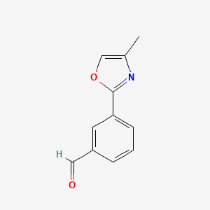 molecular formula C11H9NO2 B13231527 3-(4-Methyl-1,3-oxazol-2-yl)benzaldehyde 