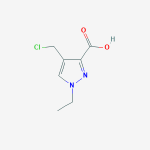 molecular formula C7H9ClN2O2 B13231534 4-(Chloromethyl)-1-ethyl-1H-pyrazole-3-carboxylic acid 