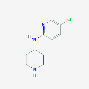 molecular formula C10H14ClN3 B13231535 5-chloro-N-(piperidin-4-yl)pyridin-2-amine 