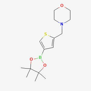 molecular formula C15H24BNO3S B1323158 4-[[4-(4,4,5,5-Tetramethyl-1,3,2-dioxaborolan-2-yl)thiophen-2-yl]methyl]morpholine CAS No. 364794-85-4