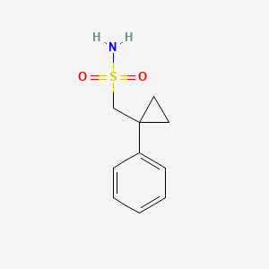 molecular formula C10H13NO2S B13231580 (1-Phenylcyclopropyl)methanesulfonamide 