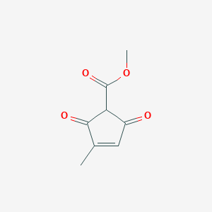 molecular formula C8H8O4 B13231591 Methyl3-methyl-2,5-dioxocyclopent-3-enecarboxylate 