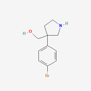 molecular formula C11H14BrNO B13231650 [3-(4-Bromophenyl)pyrrolidin-3-yl]methanol 