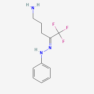 (E)-1-(5-Amino-1,1,1-trifluoropentan-2-ylidene)-2-phenylhydrazine