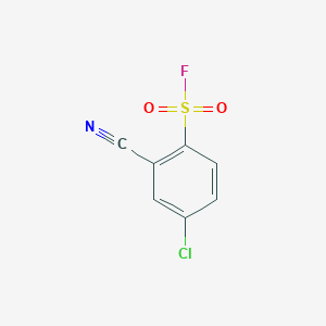 molecular formula C7H3ClFNO2S B13231662 4-Chloro-2-cyanobenzene-1-sulfonyl fluoride 