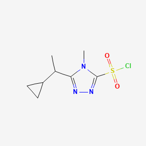 5-(1-Cyclopropylethyl)-4-methyl-4H-1,2,4-triazole-3-sulfonyl chloride