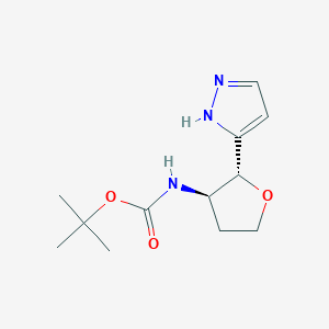 tert-Butyl N-[(2R,3R)-2-(1H-pyrazol-3-yl)oxolan-3-yl]carbamate