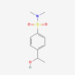 molecular formula C10H15NO3S B13231849 4-(1-Hydroxyethyl)-N,N-dimethylbenzenesulfonamide 