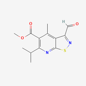 Methyl 3-formyl-4-methyl-6-(propan-2-yl)-[1,2]thiazolo[5,4-b]pyridine-5-carboxylate