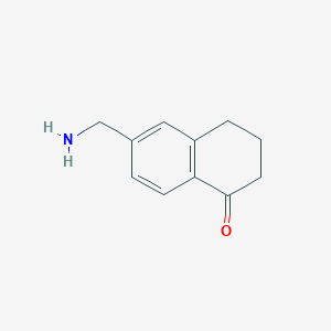 molecular formula C11H13NO B13231887 6-(Aminomethyl)-1,2,3,4-tetrahydronaphthalen-1-one 