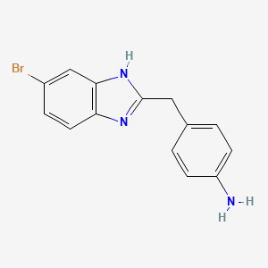 molecular formula C14H12BrN3 B13231896 4-[(6-Bromo-1H-1,3-benzodiazol-2-yl)methyl]aniline 