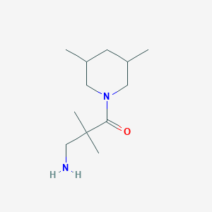 molecular formula C12H24N2O B13231937 3-Amino-1-(3,5-dimethylpiperidin-1-yl)-2,2-dimethylpropan-1-one 