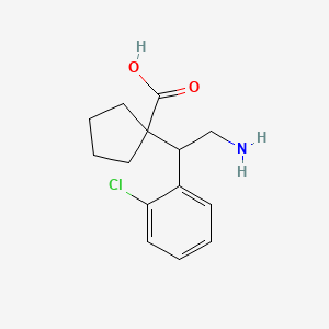 1-[2-Amino-1-(2-chlorophenyl)ethyl]cyclopentane-1-carboxylic acid