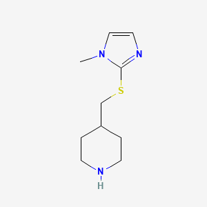 molecular formula C10H17N3S B13231996 4-([(1-Methyl-1H-imidazol-2-YL)sulfanyl]methyl)piperidine 