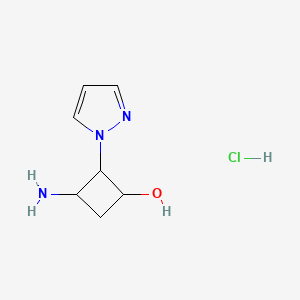 3-Amino-2-(1H-pyrazol-1-yl)cyclobutan-1-ol hydrochloride