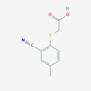 molecular formula C10H9NO2S B13232024 2-[(2-Cyano-4-methylphenyl)sulfanyl]acetic acid 