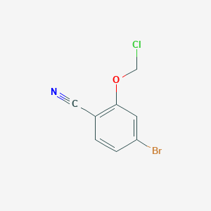 molecular formula C8H5BrClNO B13232065 4-Bromo-2-(chloromethoxy)benzonitrile 